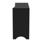 Meuble de rangement incurvé à 3 portes Beige/Noir avec étagères réglables