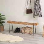Banc d'appoint en billot de bois naturel, 1 place