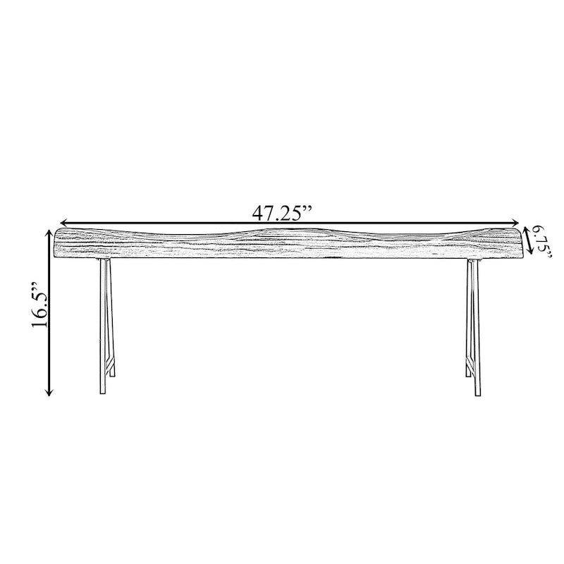 Banc d'appoint en billot de bois naturel, 1 place