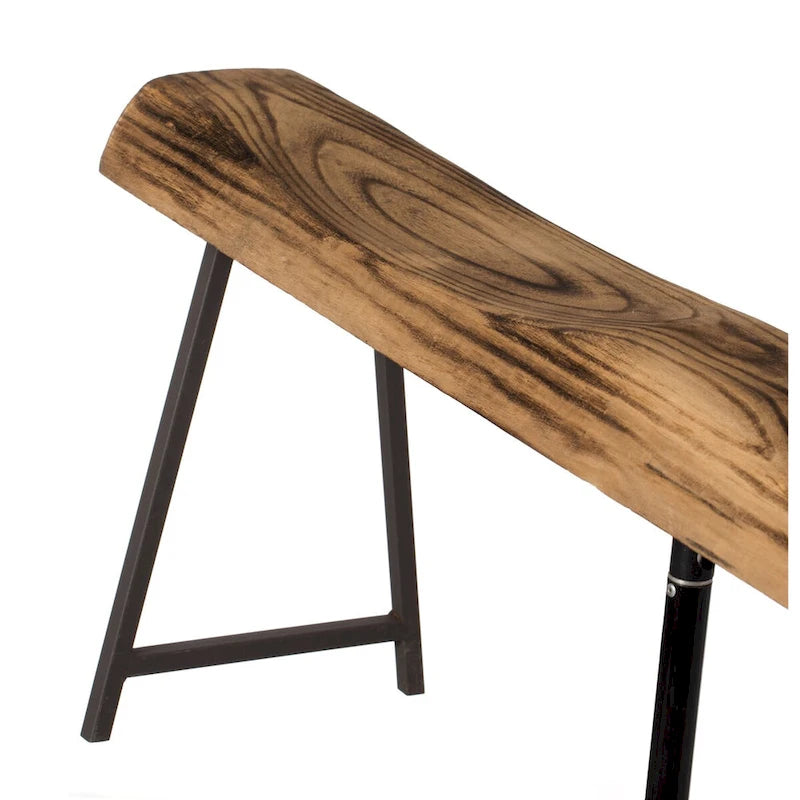 Banc d'appoint en billot de bois naturel, 1 place