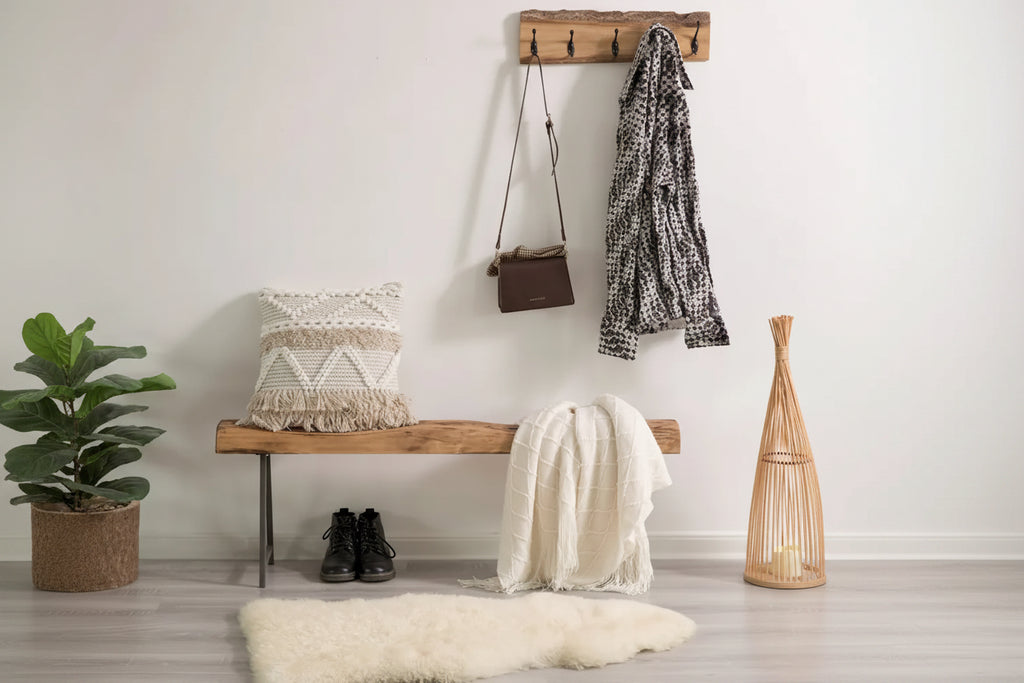 Banc d'appoint en billot de bois naturel, 1 place