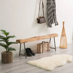 Banc d'appoint en billot de bois naturel, 1 place