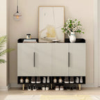 Meuble à chaussures avec 4 portes Grand organisateur de rangement à chaussures moderne avec étagères réglables pour armoire à chaussures d'entrée