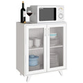 Buffet de rangement 2 portes, blanc/noir, pour une personne