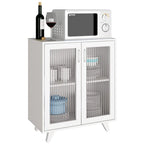 Buffet de rangement 2 portes, blanc/noir, pour une personne