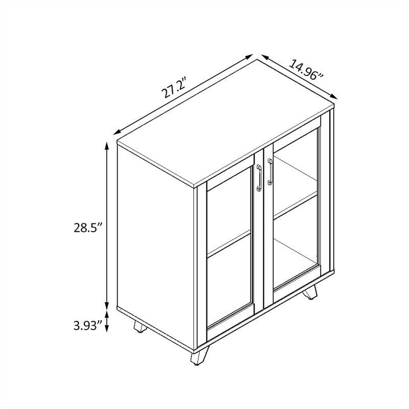 Buffet de rangement 2 portes, blanc/noir, pour une personne