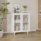 Buffet de rangement 2 portes, blanc/noir, pour une personne