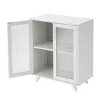 Buffet de rangement 2 portes, blanc/noir, pour une personne