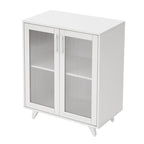 Buffet de rangement 2 portes, blanc/noir, pour une personne