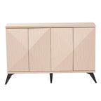 Buffet bahut Draper de style mi-siècle moderne en bois bicolore marron clair et noir à 4 portes