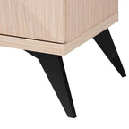 Buffet bahut Draper de style mi-siècle moderne en bois bicolore marron clair et noir à 4 portes