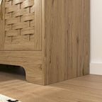 Buffet et vaisselier Accent Kitchen – Armoire de rangement en bois avec tiroir vitré et emplacement pour micro-ondes