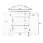 Meuble d'angle triangulaire avec étagères réglables – Marron / Chêne / Noir / Gris / Blanc, assemblage par 1 personne