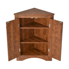 Meuble d'angle triangulaire avec étagères réglables – Marron / Chêne / Noir / Gris / Blanc, assemblage par 1 personne