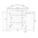 Meuble d'angle triangulaire avec étagères réglables – Marron / Chêne / Noir / Gris / Blanc, assemblage par 1 personne