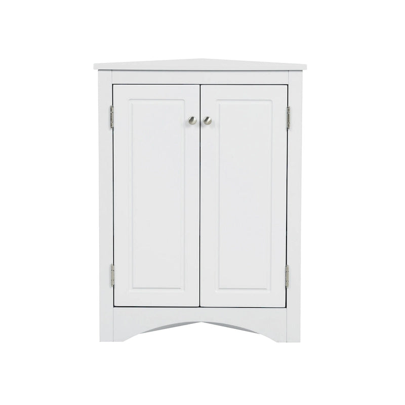 Meuble d'angle triangulaire avec étagères réglables – Marron / Chêne / Noir / Gris / Blanc, assemblage par 1 personne
