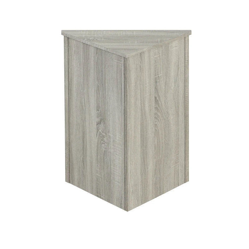 Meuble d'angle triangulaire avec étagères réglables – Marron / Chêne / Noir / Gris / Blanc, assemblage par 1 personne