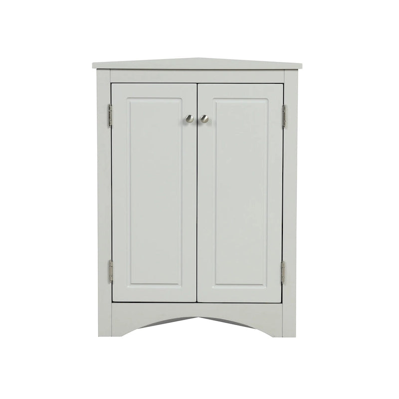 Meuble d'angle triangulaire avec étagères réglables – Marron / Chêne / Noir / Gris / Blanc, assemblage par 1 personne