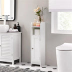 Meuble de rangement de salle de bain fin, gris/blanc, 3 étagères, simple