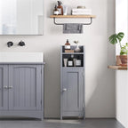 Meuble de rangement de salle de bain fin, gris/blanc, 3 étagères, simple