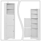 Meuble de rangement haut d'angle avec poignées métalliques – Noir / Blanc / Gris, Bois, 1 personne