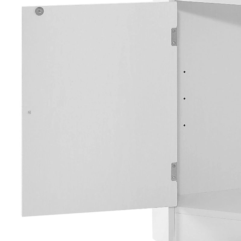 Meuble de rangement haut d'angle avec poignées métalliques – Noir / Blanc / Gris, Bois, 1 personne