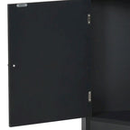 Meuble de rangement haut d'angle avec poignées métalliques – Noir / Blanc / Gris, Bois, 1 personne