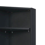 Meuble de rangement haut d'angle avec poignées métalliques – Noir / Blanc / Gris, Bois, 1 personne
