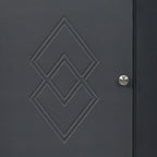 Meuble de rangement haut d'angle avec poignées métalliques – Noir / Blanc / Gris, Bois, 1 personne