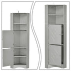 Meuble de rangement haut d'angle avec poignées métalliques – Noir / Blanc / Gris, Bois, 1 personne