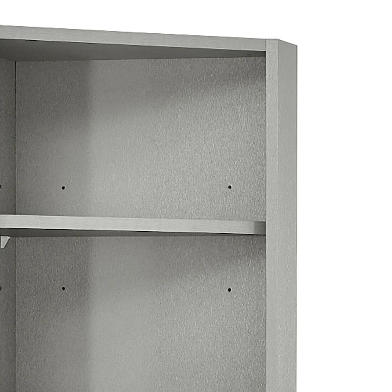 Meuble de rangement haut d'angle avec poignées métalliques – Noir / Blanc / Gris, Bois, 1 personne