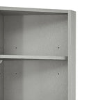 Meuble de rangement haut d'angle avec poignées métalliques – Noir / Blanc / Gris, Bois, 1 personne