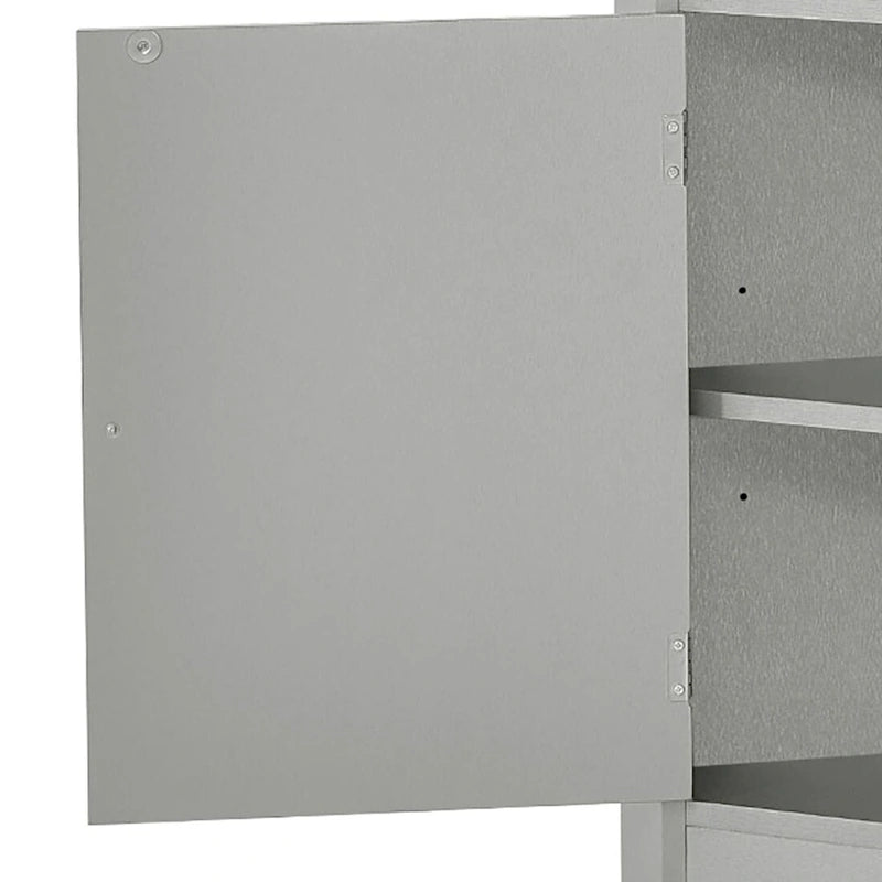 Meuble de rangement haut d'angle avec poignées métalliques – Noir / Blanc / Gris, Bois, 1 personne