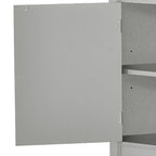 Meuble de rangement haut d'angle avec poignées métalliques – Noir / Blanc / Gris, Bois, 1 personne