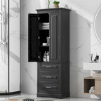 Armoire de rangement haute noire à 3 tiroirs – Unité individuelle