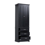 Armoire de rangement haute noire à 3 tiroirs – Unité individuelle