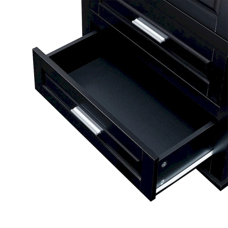 Armoire de rangement haute noire à 3 tiroirs – Unité individuelle