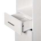 Meuble de rangement haut autoportant blanc à 2 portes et 1 tiroir