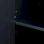 Armoire de rangement haute, 3 tiroirs et 2 portes, Blanc / Gris / Noir