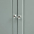 Armoire de rangement haute, 3 tiroirs et 2 portes, Blanc / Gris / Noir