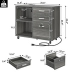 Moasis Classeur mobile à LED 3 tiroirs avec station de charge compatible format A4/Lettre