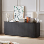 Bahut motif vague noire, simple, 2 portes