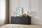 Sideboard Storage Cabinet TV Stand with wave pattern Buffet Cabinet Wooden Vertical Striped Cabinet