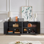 Bahut motif vague noire, simple, 2 portes