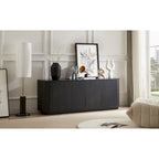 Bahut motif vague noire, simple, 2 portes