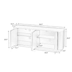 Bahut motif vague noire, simple, 2 portes