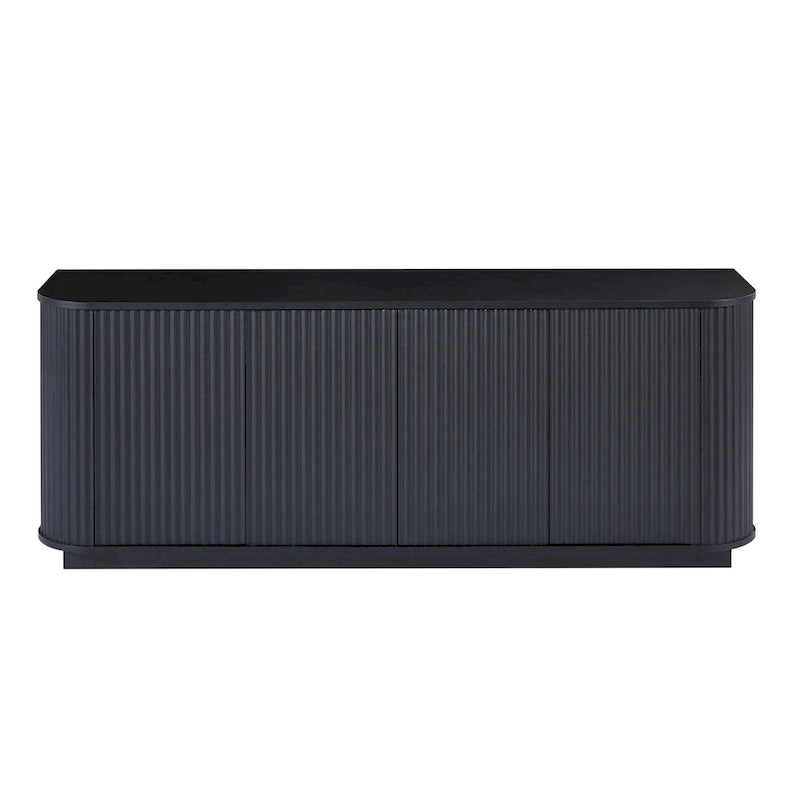 Bahut motif vague noire, simple, 2 portes