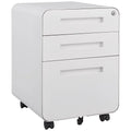 Caisson de classement mobile blanc à 3 tiroirs avec 5 roulettes, utilisateur unique, maison et bureau