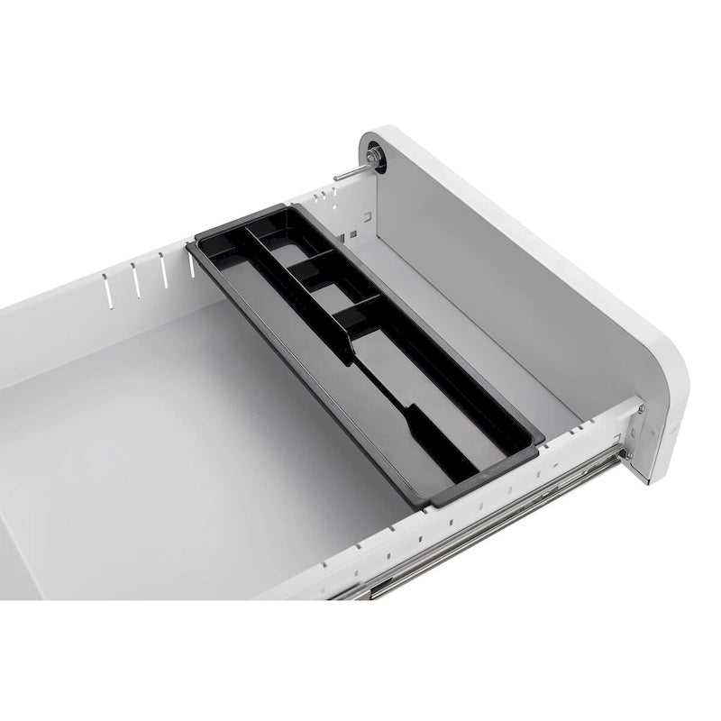 Caisson de classement mobile blanc à 3 tiroirs avec 5 roulettes, utilisateur unique, maison et bureau