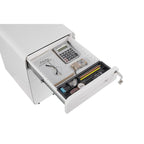Caisson de classement mobile blanc à 3 tiroirs avec 5 roulettes, utilisateur unique, maison et bureau